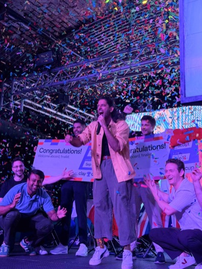 Clay Cup finals, confetti on stage